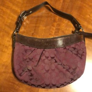 Coach, purple over the shoulder purse